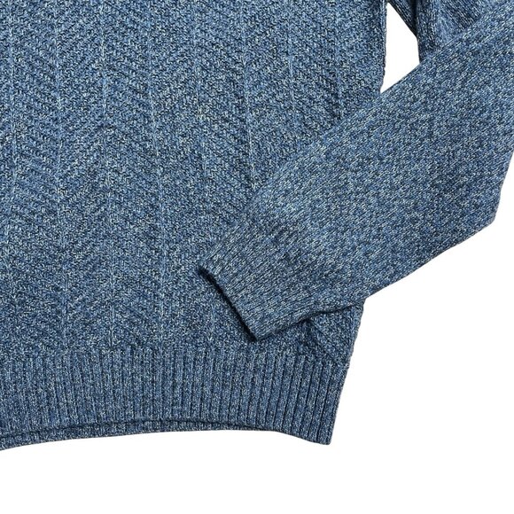 MARC ANTHONY PULLOVER SWEATER SHAWL COLLAR KNIT MENS XL BLUE BUSINESS CASUAL - Picture 3 of 9